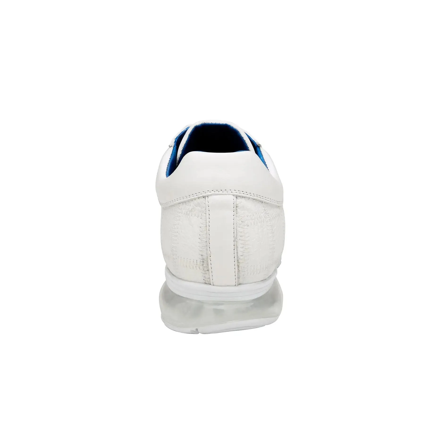 Belvedere Exotische Leder Schuhe Belvedere Magnus in Weißem Straußenleder Patchwork Sneakers