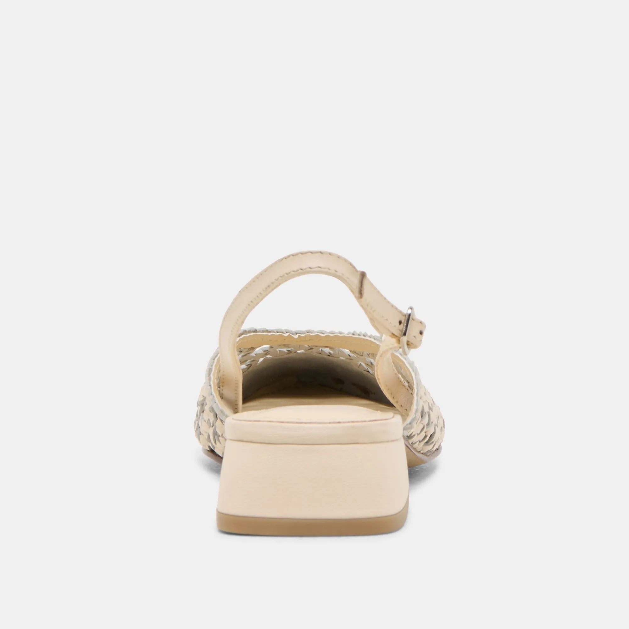 BIRDIE FLATS IN OFF-WHITE GEWEBTEM LEDER