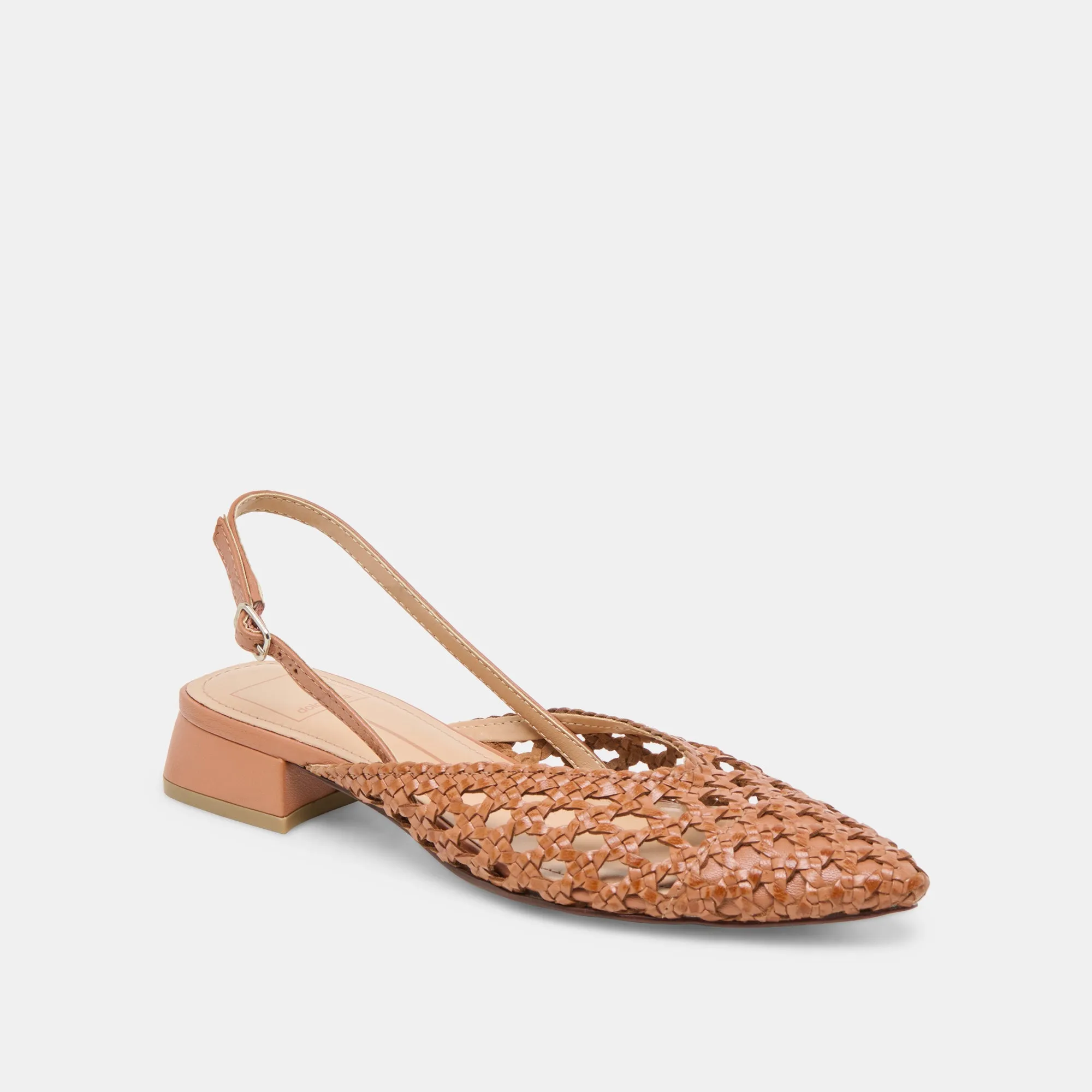 BIRDIE FLATS BRAUN GEFLECHTES LEDER