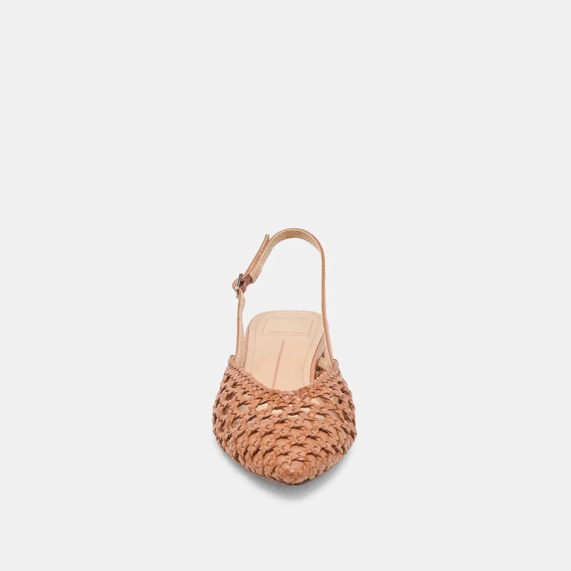 BIRDIE FLATS BRAUN GEFLECHTES LEDER