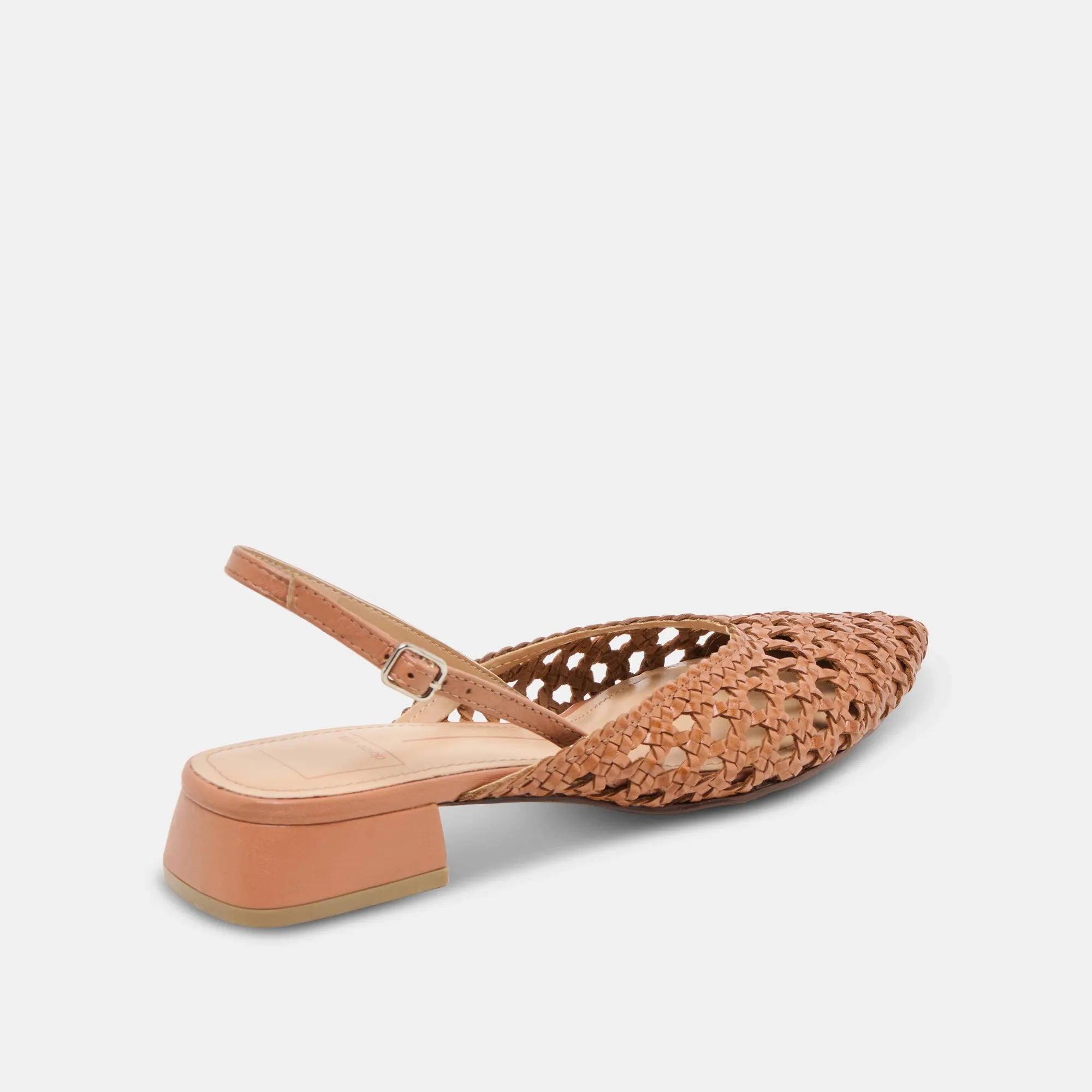 BIRDIE FLATS BRAUN GEFLECHTES LEDER