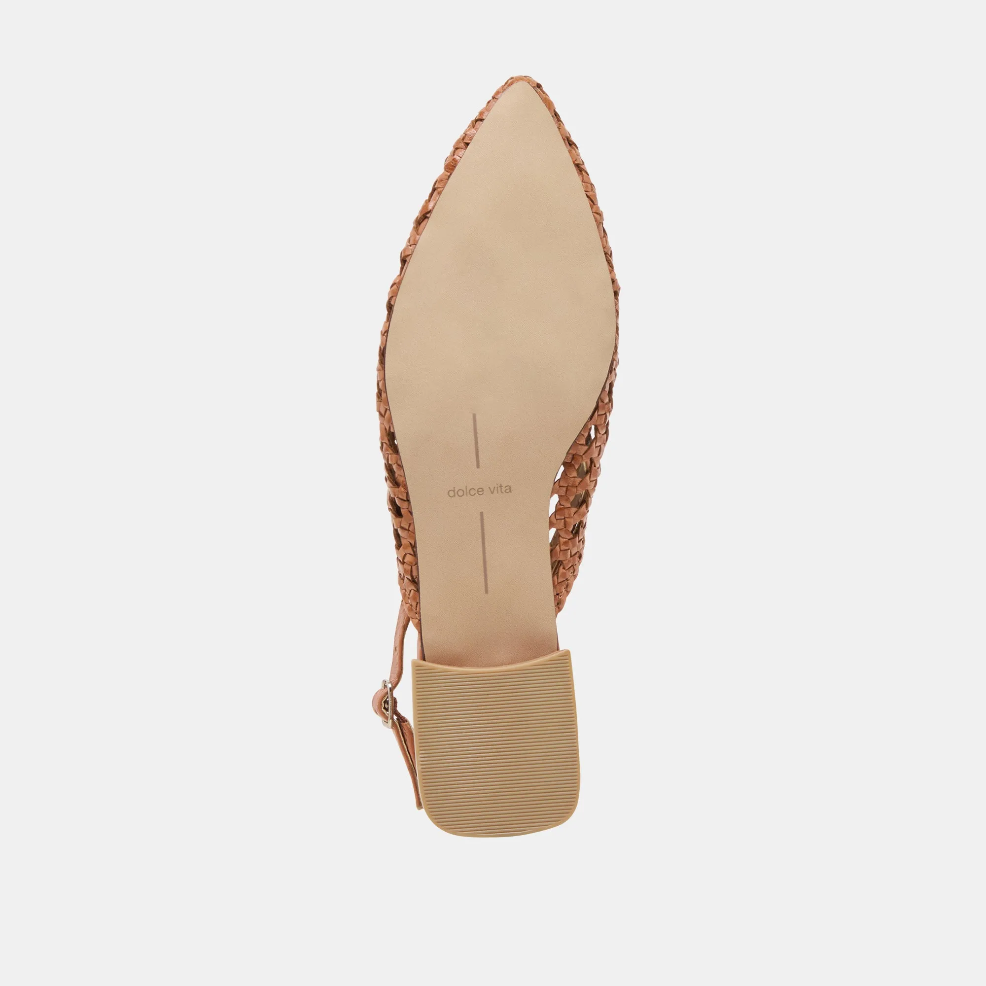 BIRDIE FLATS BRAUN GEFLECHTES LEDER