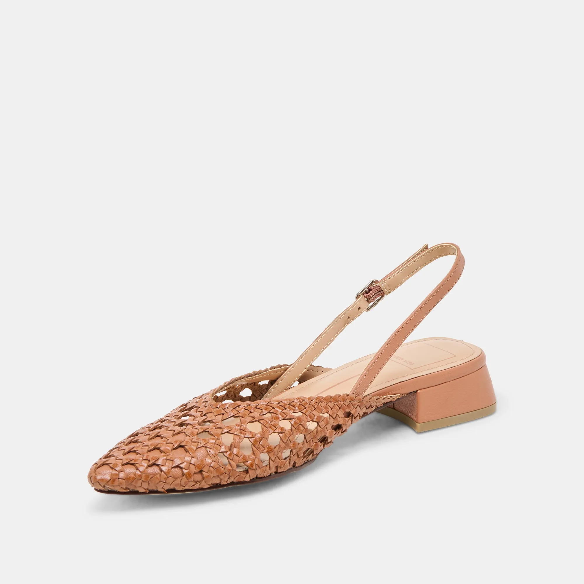 BIRDIE FLATS BRAUN GEFLECHTES LEDER