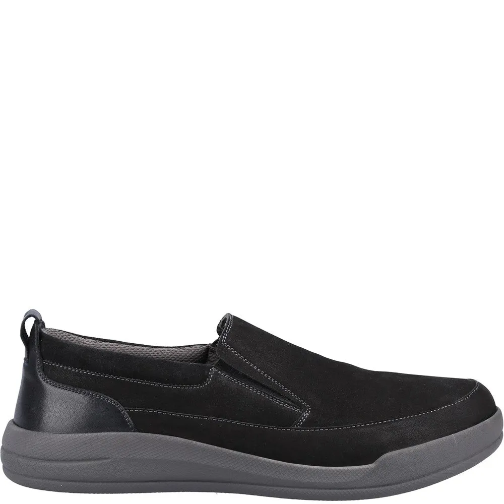 Schwarze Eamon Schlupfschuhe