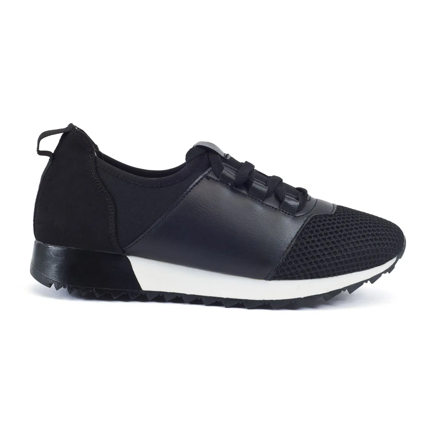 Schwarze Schnür-Mesh-Turnschuhe