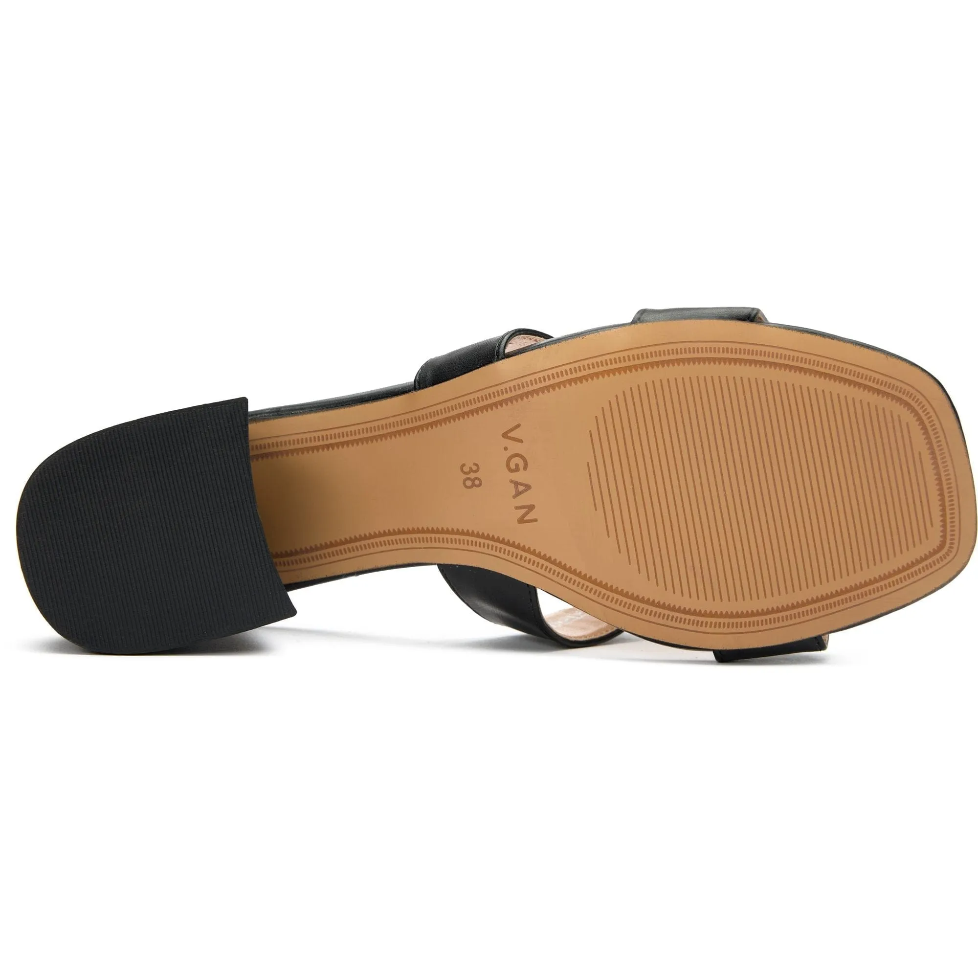 Bok Damen Vegan-Leder Mules mit Absatz | Schwarz