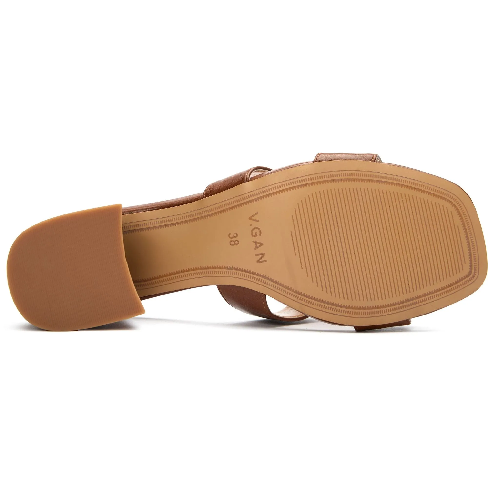 Bok Damen Vegan-Leder Mules mit Absatz | Hellbraun