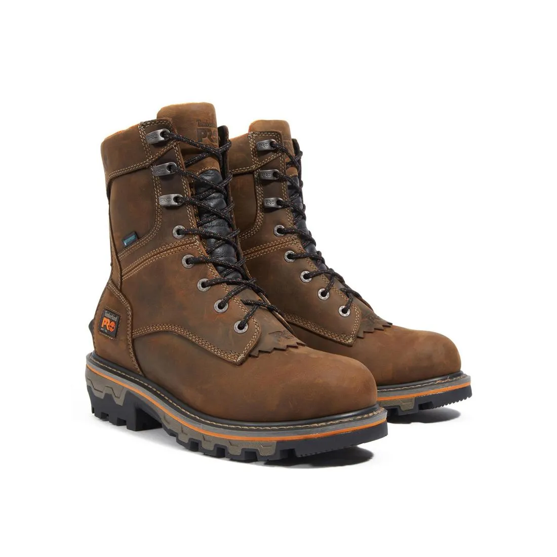 Boondock HD 8 Zoll Weichspitzen Wasserdichte Holzfällerstiefel Braun