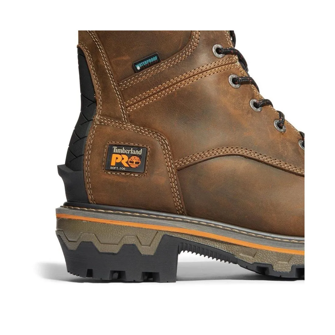 Boondock HD 8 Zoll Weichspitzen Wasserdichte Holzfällerstiefel Braun