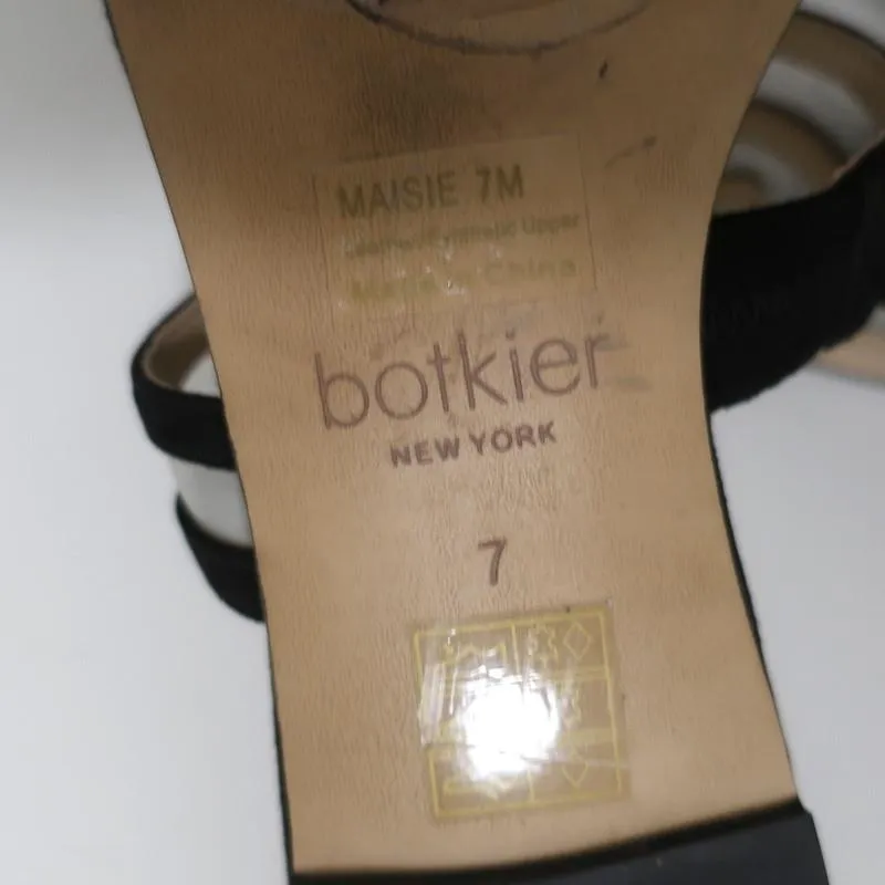 Botkier Maisie Flache Slides Sandalen Schwarz Wildleder & Klar PVC Größe 7