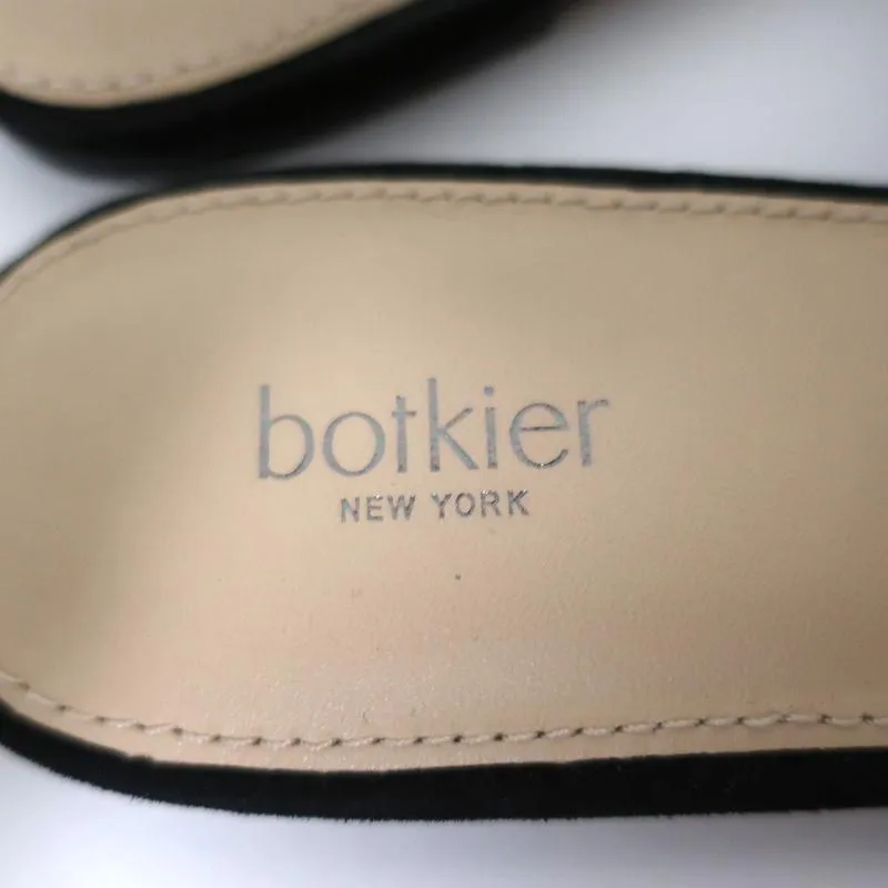 Botkier Maisie Flache Slides Sandalen Schwarz Wildleder & Klar PVC Größe 7