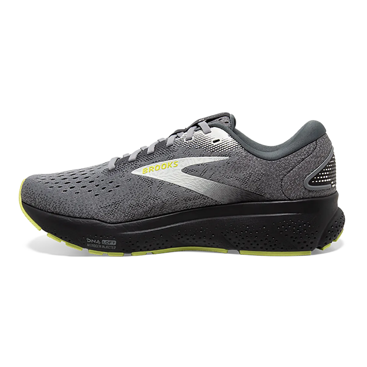 Brooks Ghost 16 - Grundierung - Grau - Limette
