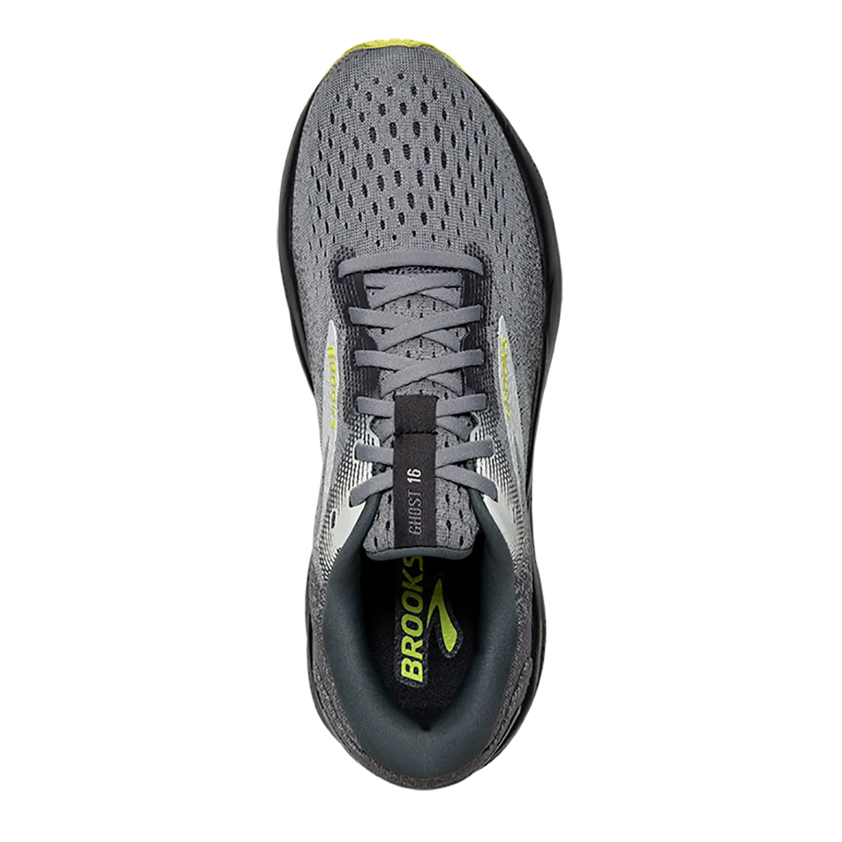 Brooks Ghost 16 - Grundierung - Grau - Limette