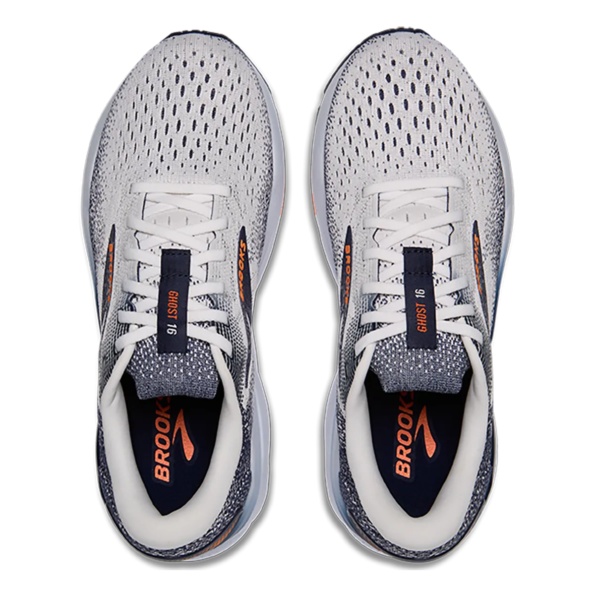 Brooks Ghost 16 - Weiß - Peacoat - Orange