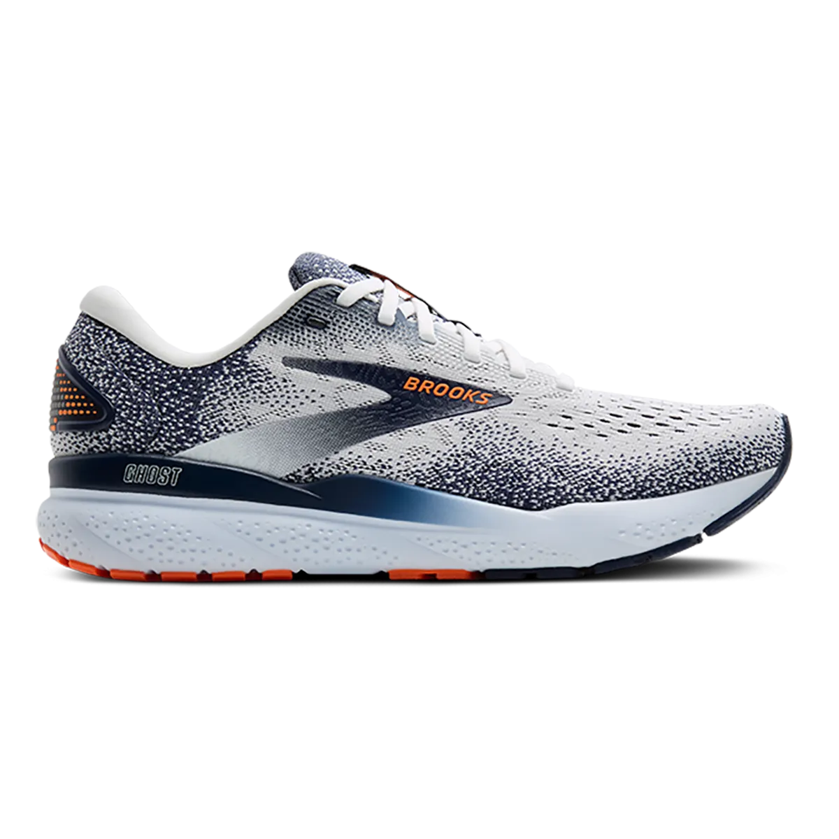 Brooks Ghost 16 - Weiß - Peacoat - Orange