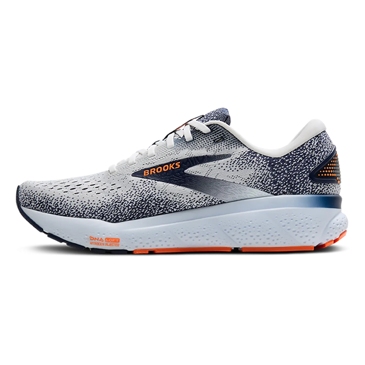Brooks Ghost 16 - Weiß - Peacoat - Orange