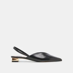 BYANCA FLATS SCHWARZES LEDER