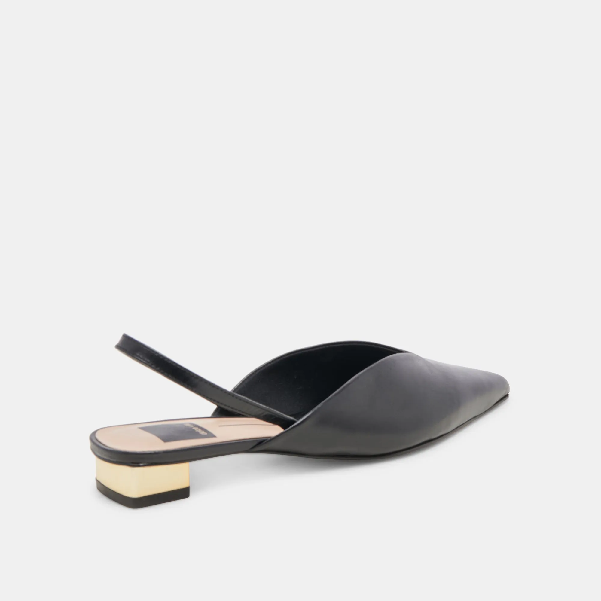 BYANCA FLATS SCHWARZES LEDER