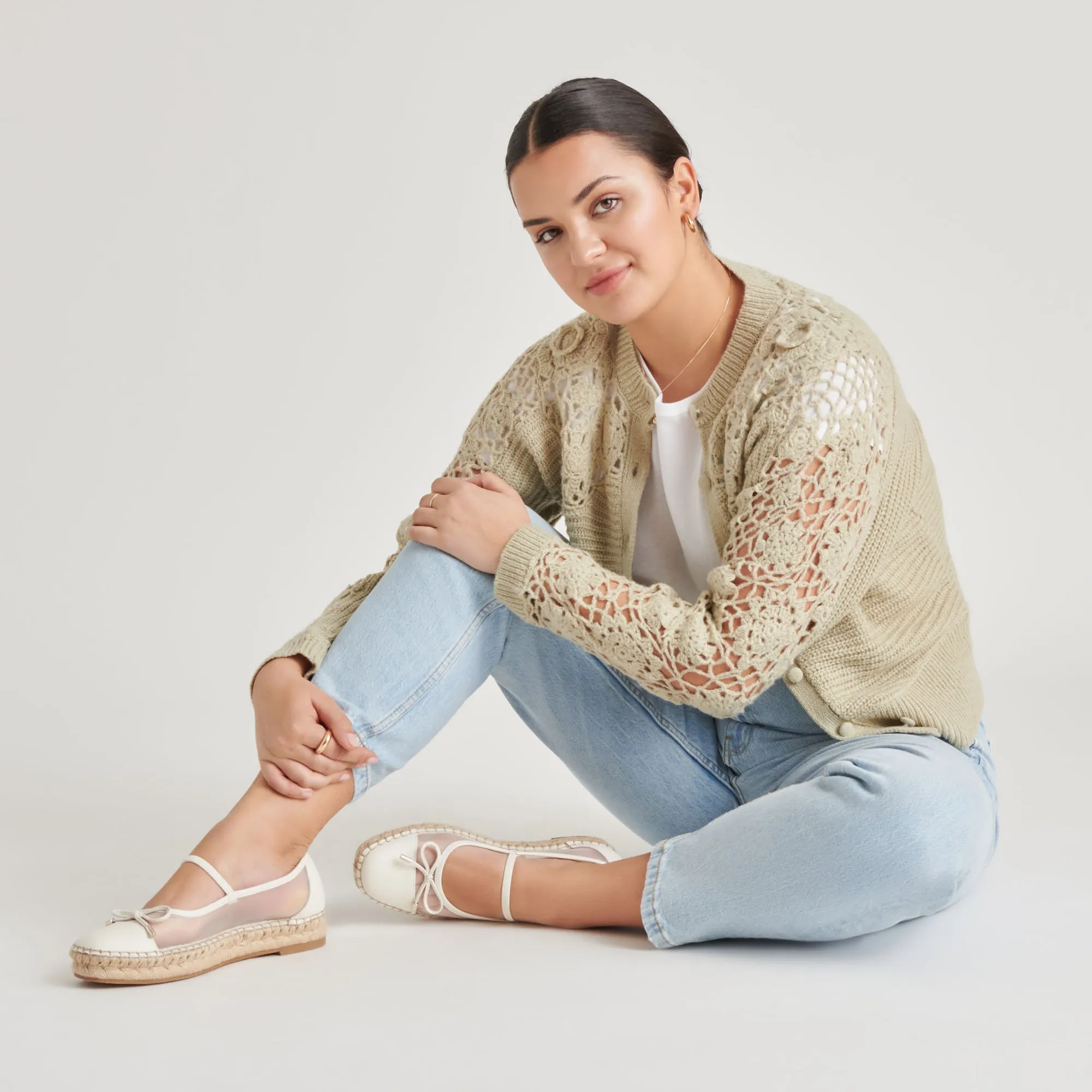 CAMBRE BALLETTFLATS WEIßES MESH