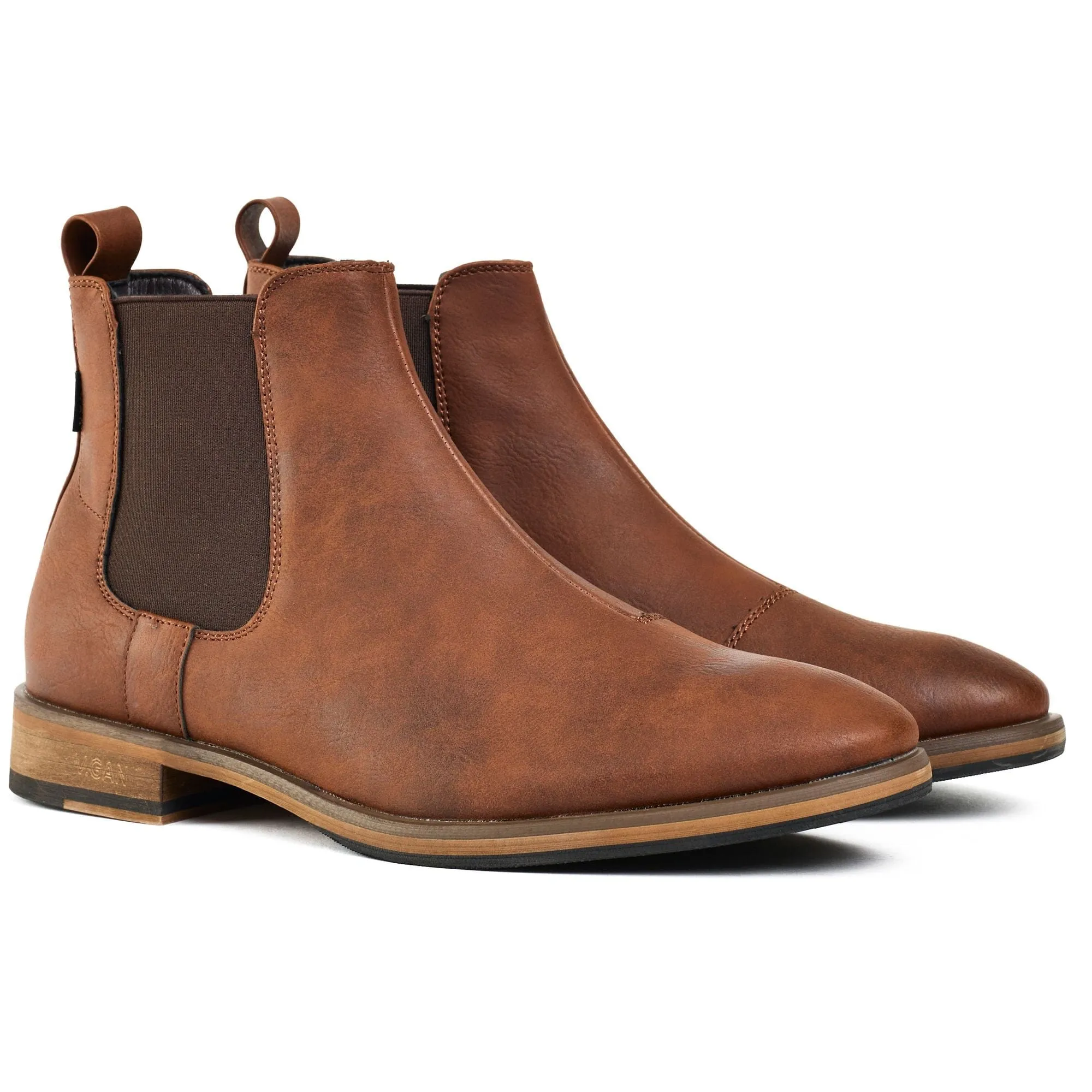 Kardamom Herren Vegan Leder Chelsea Stiefel | Braun