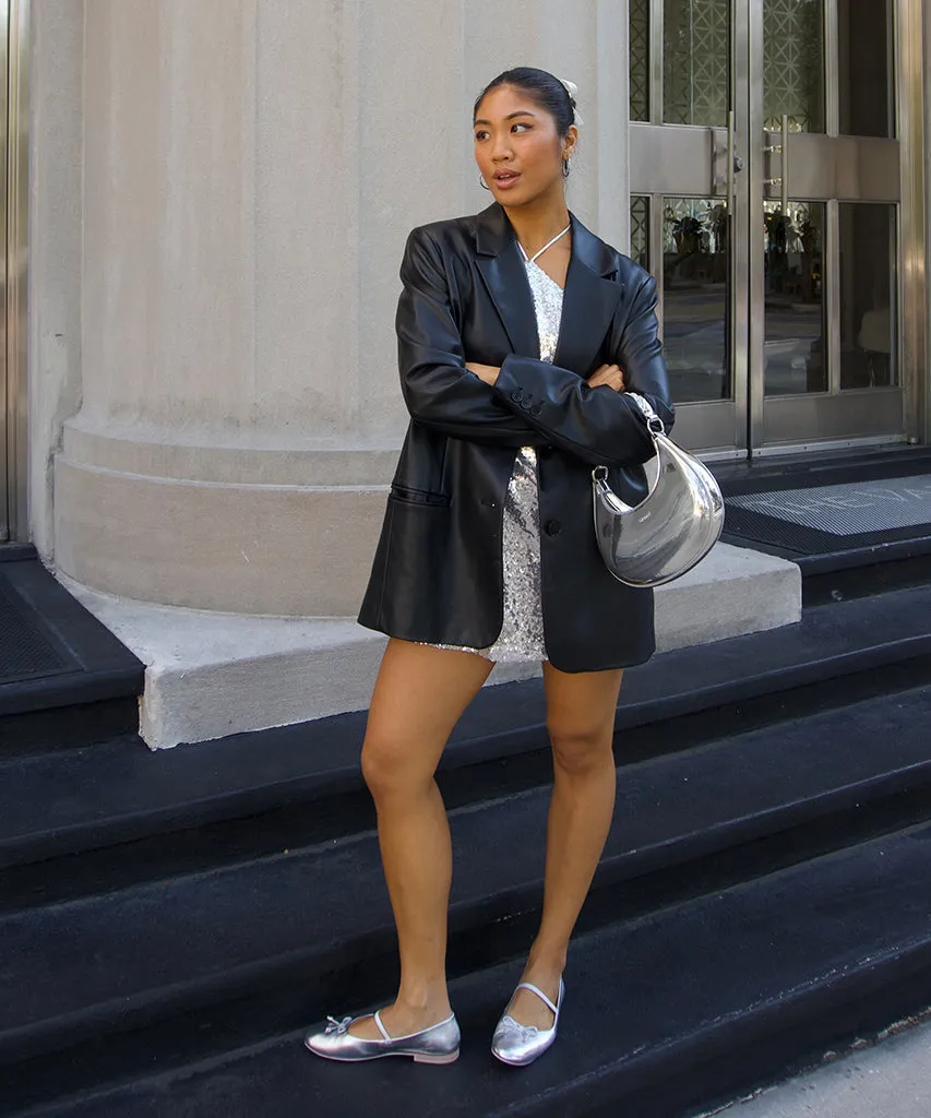 CARIN BALLETFLATS SILBER METALLIC LEDER
