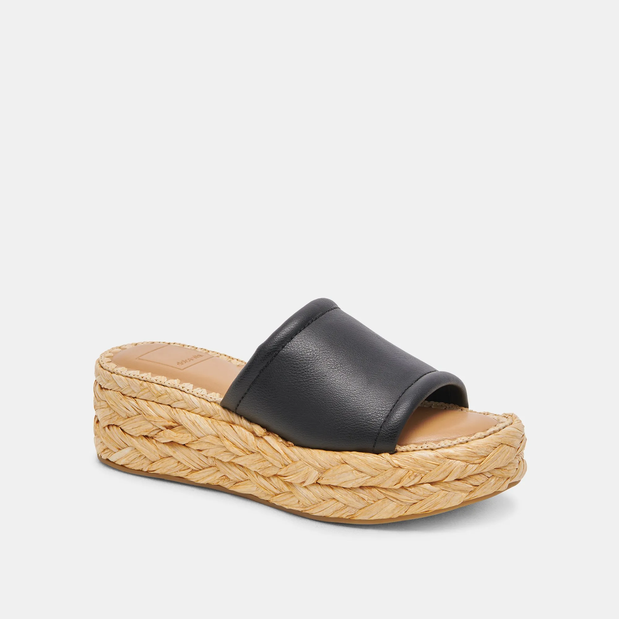 CHAVI WEITE SANDALEN SCHWARZES LEDER