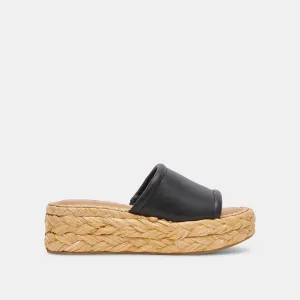 CHAVI WEITE SANDALEN SCHWARZES LEDER