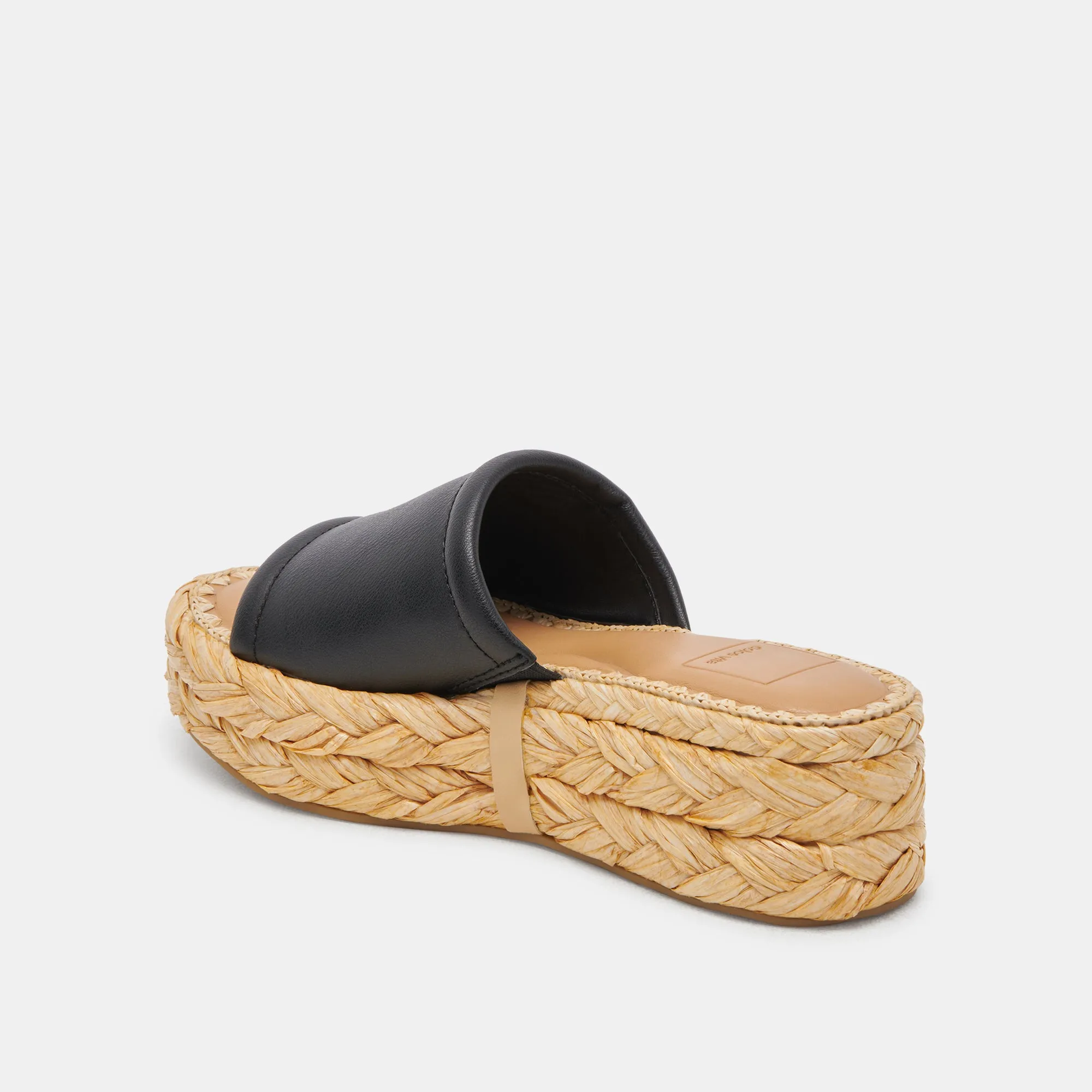 CHAVI WEITE SANDALEN SCHWARZES LEDER