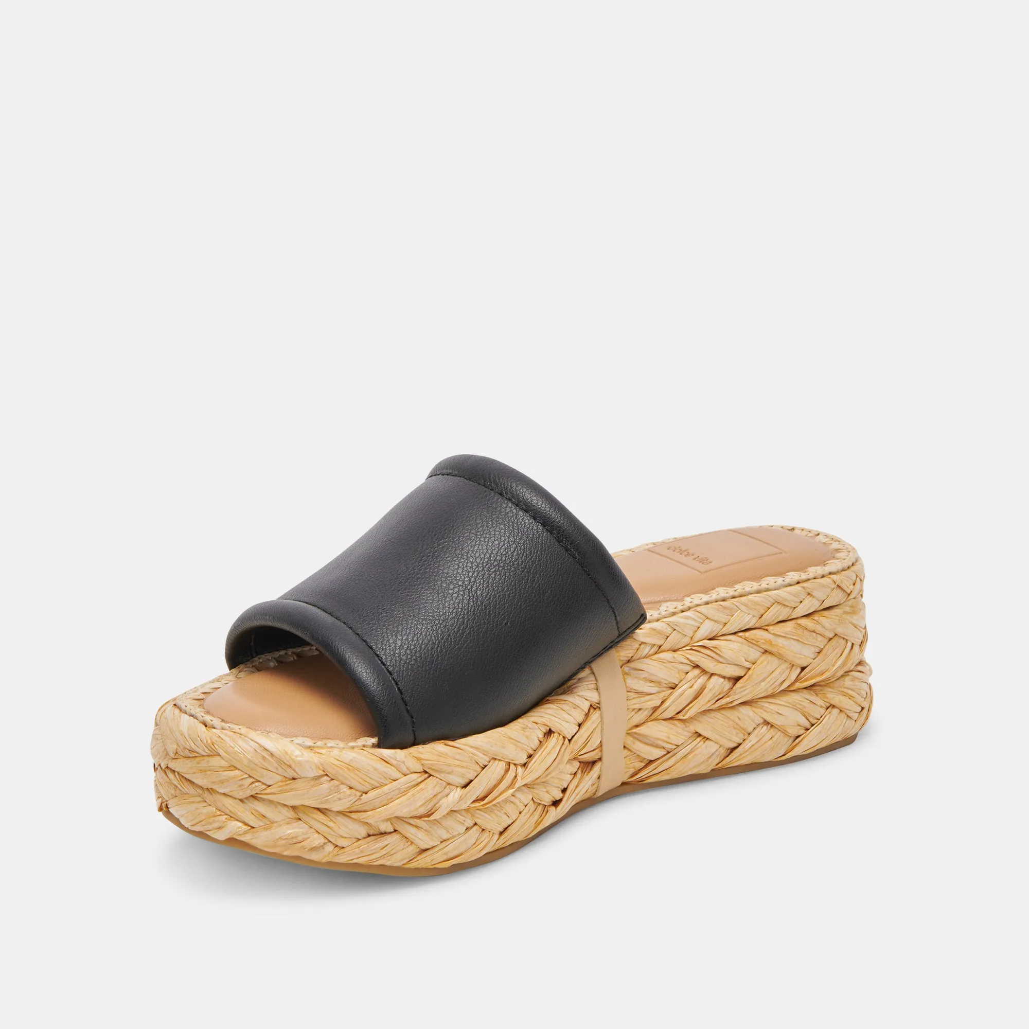 CHAVI WEITE SANDALEN SCHWARZES LEDER