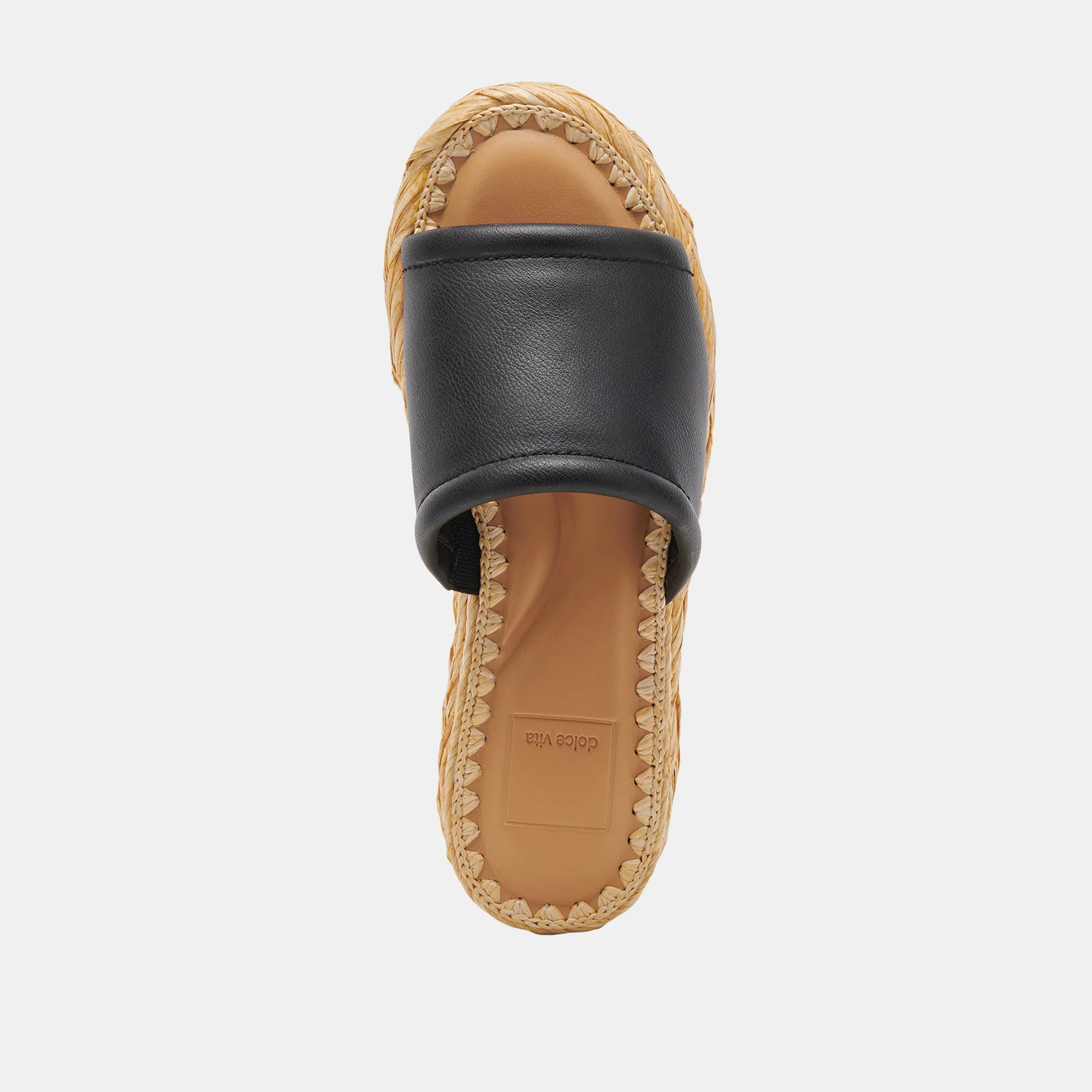 CHAVI WEITE SANDALEN SCHWARZES LEDER