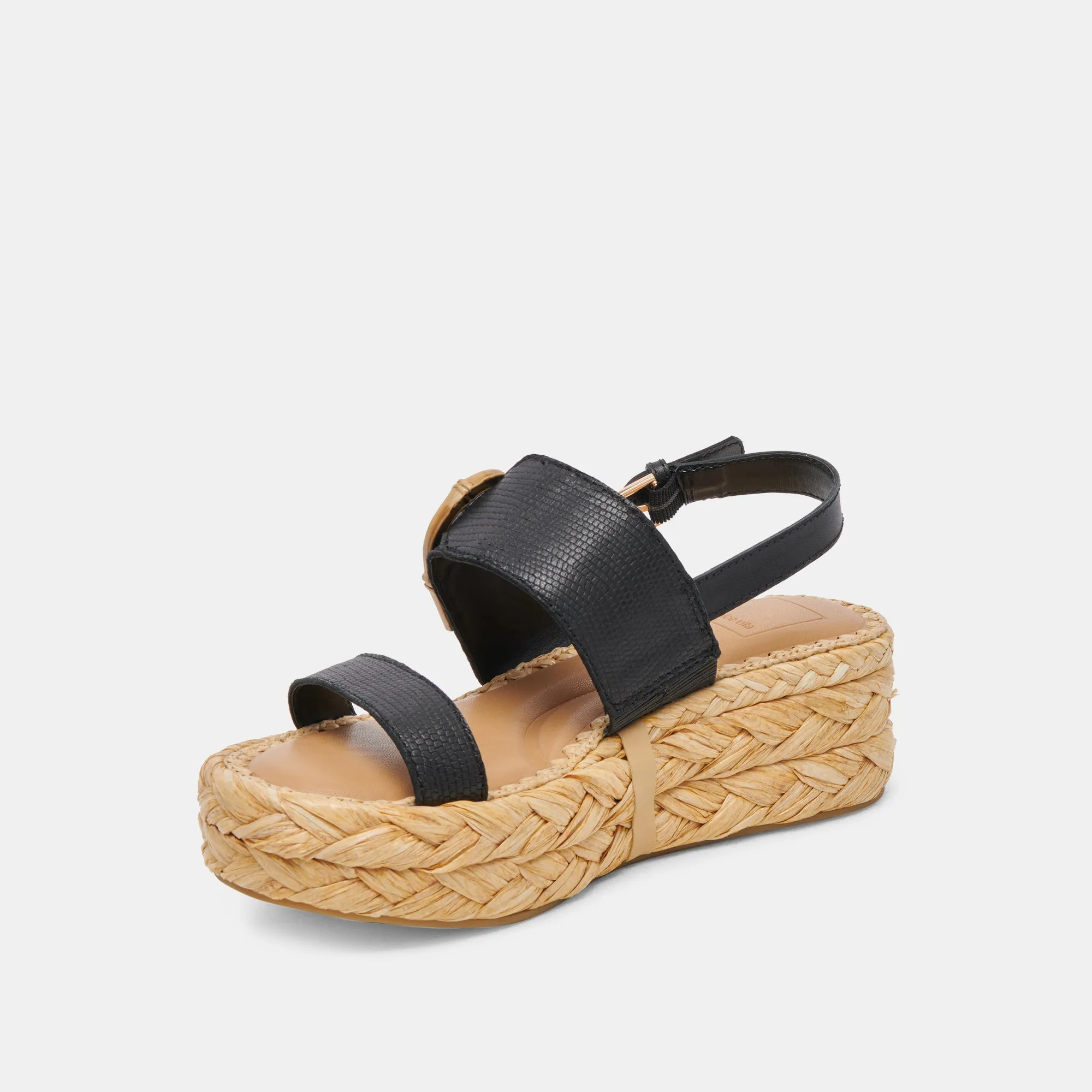CHERA SANDALEN ONYX GEPRÄGTES LEDER