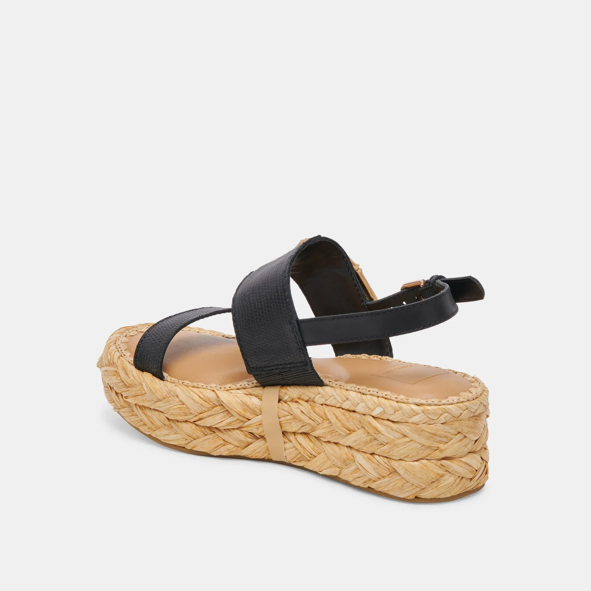 CHERA SANDALEN ONYX GEPRÄGTES LEDER