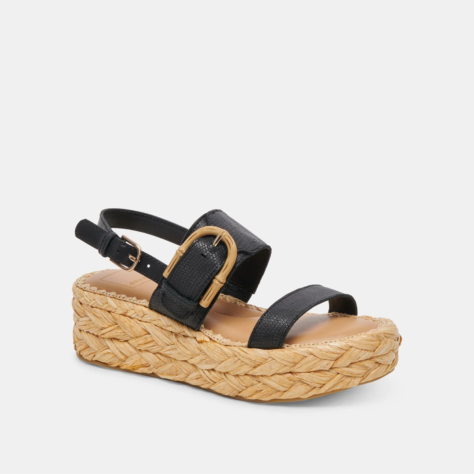 CHERA SANDALEN ONYX GEPRÄGTES LEDER