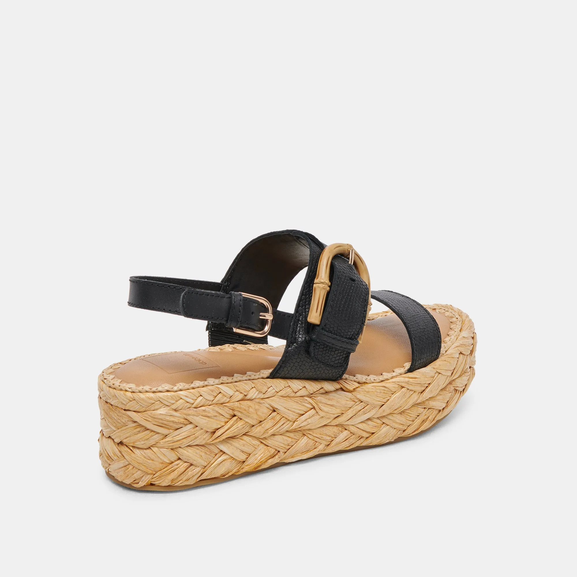 CHERA SANDALEN ONYX GEPRÄGTES LEDER