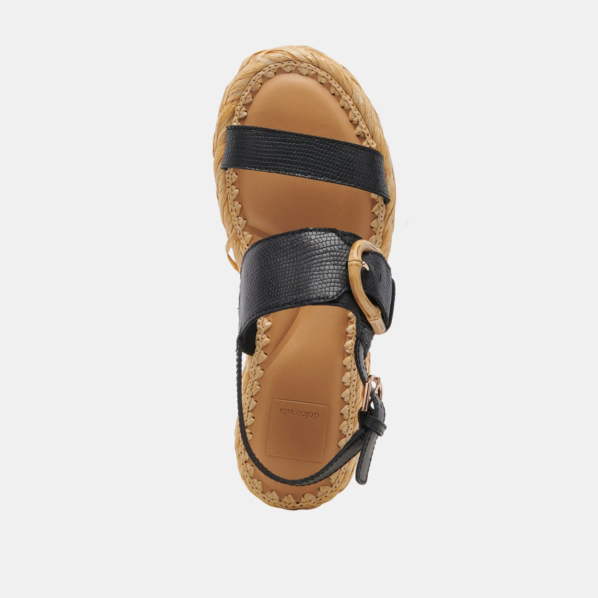 CHERA SANDALEN ONYX GEPRÄGTES LEDER