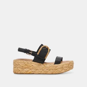 CHERA SANDALEN ONYX GEPRÄGTES LEDER