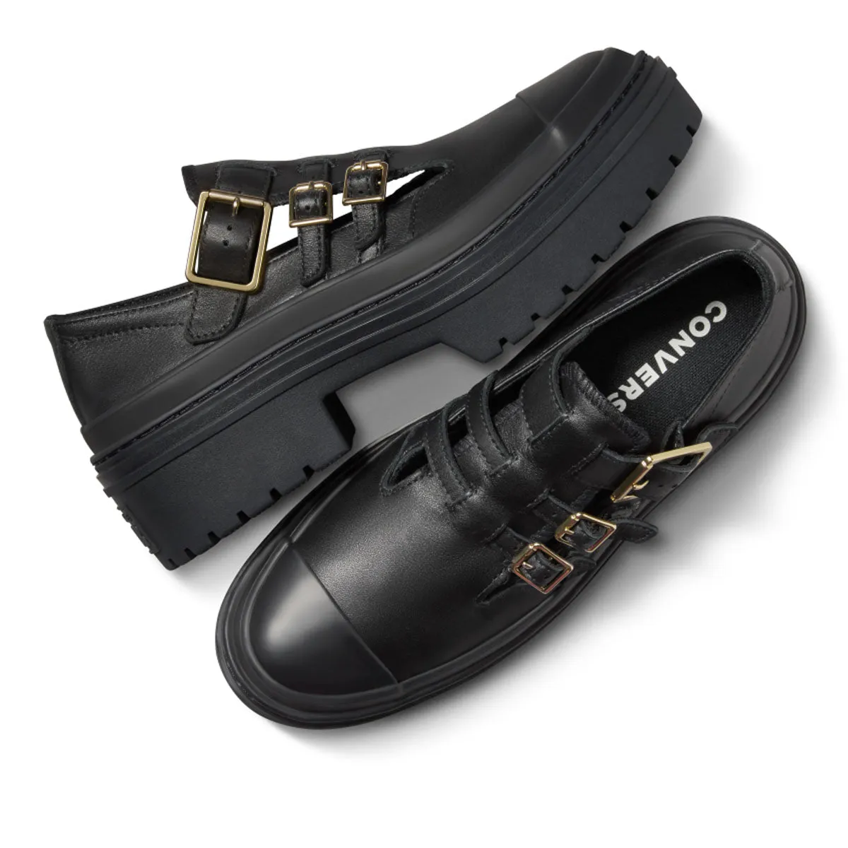 Chuck Taylor All Star Lugged Absatz Mary Jane Plateau 'Schwarz Gold'