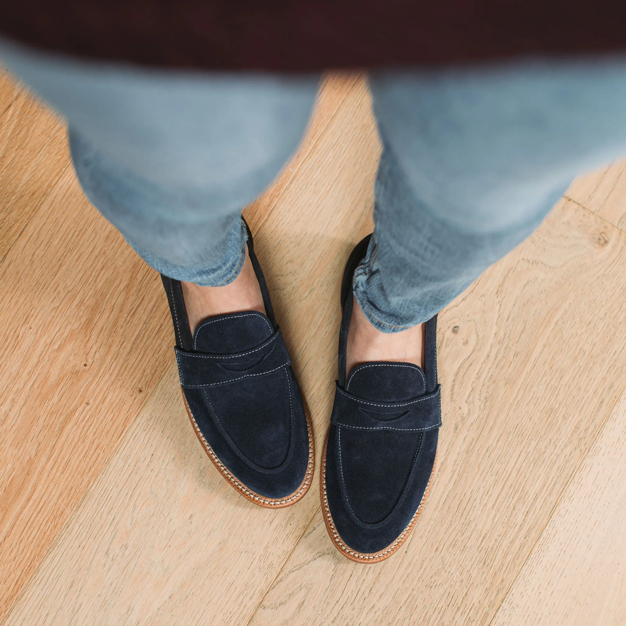 Clara Penny Loafer Mitternacht Wildleder