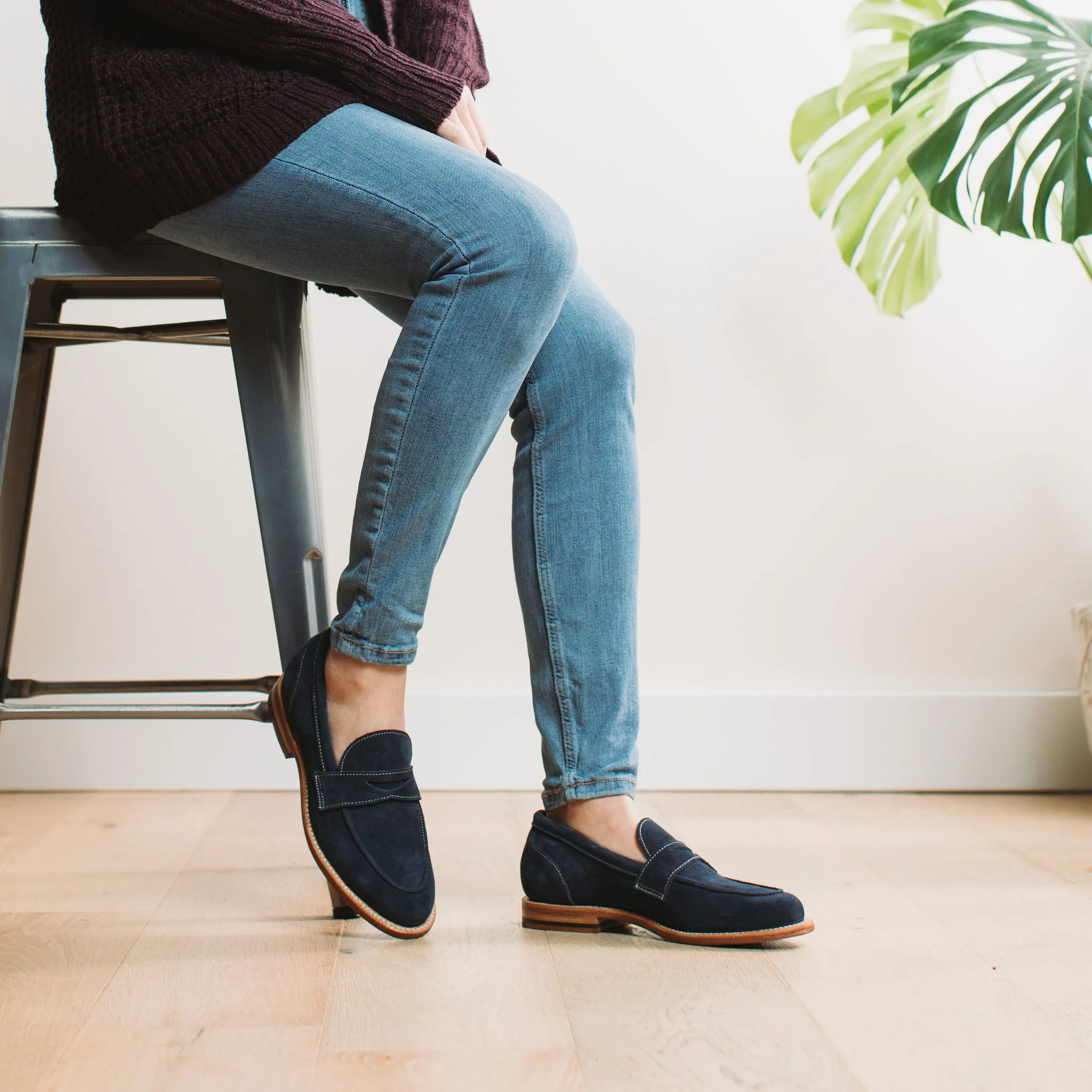 Clara Penny Loafer Mitternacht Wildleder