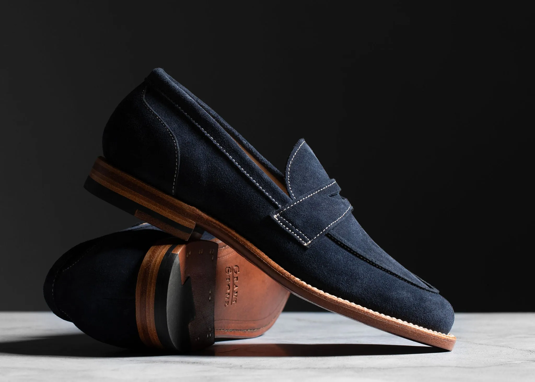 Clara Penny Loafer Mitternacht Wildleder