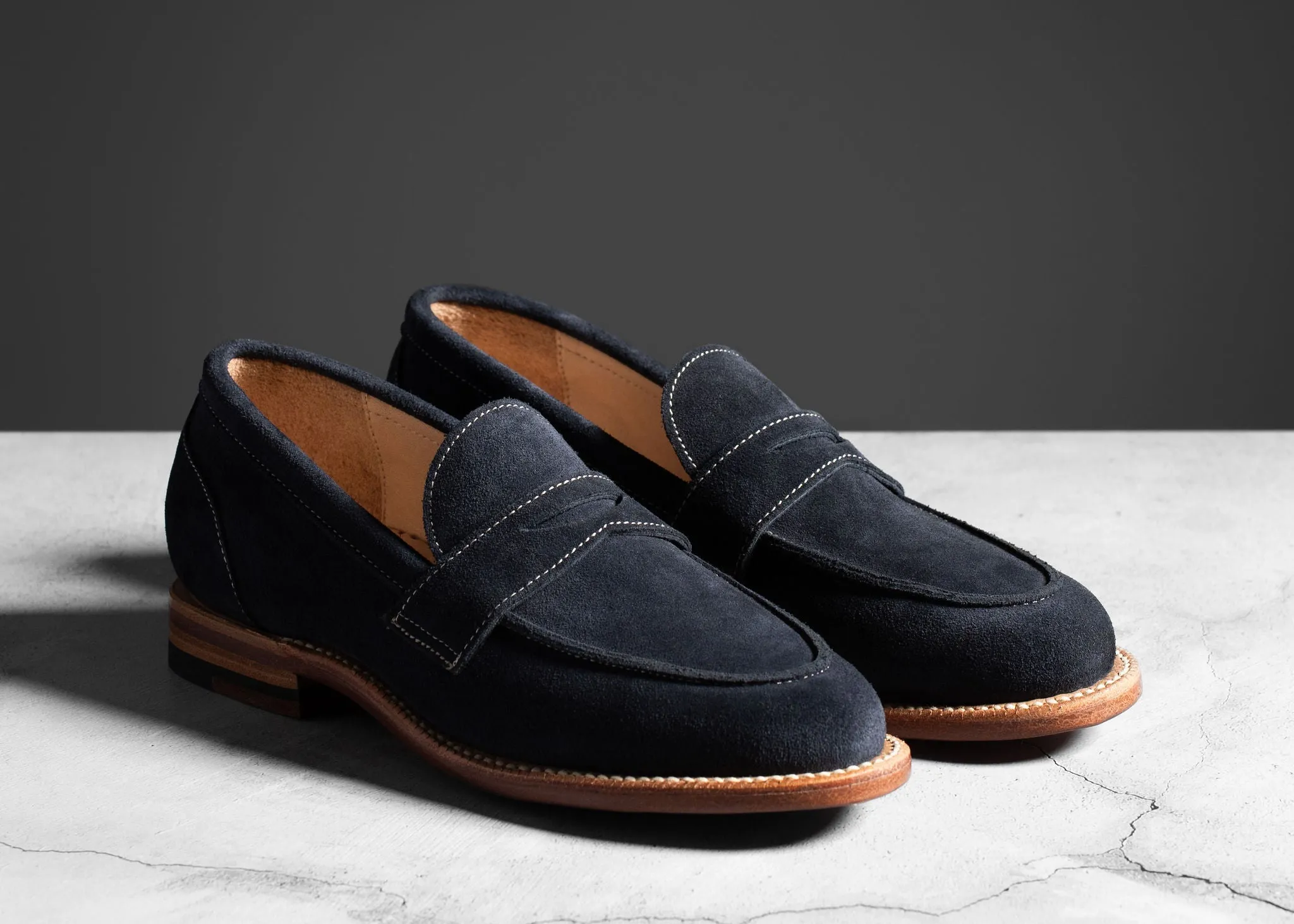 Clara Penny Loafer Mitternacht Wildleder
