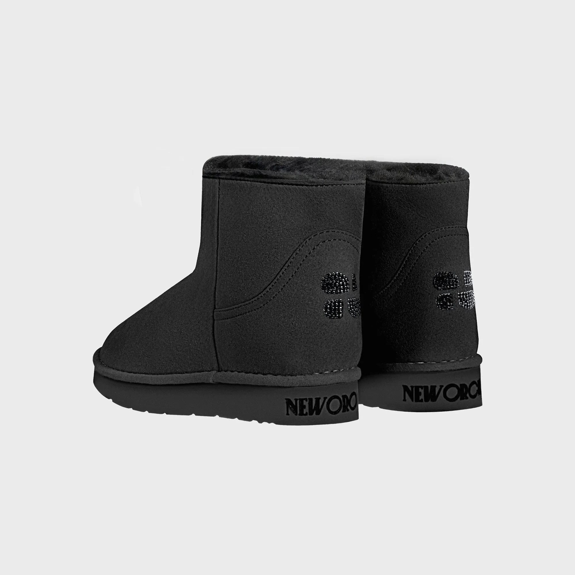 Klassische Crystal Unisex Vegane Kunstpelz gefütterte Stiefeletten | Mehrere Farben