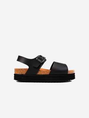 Clove Damen Vegane Flatform-Sandalen | Schwarz