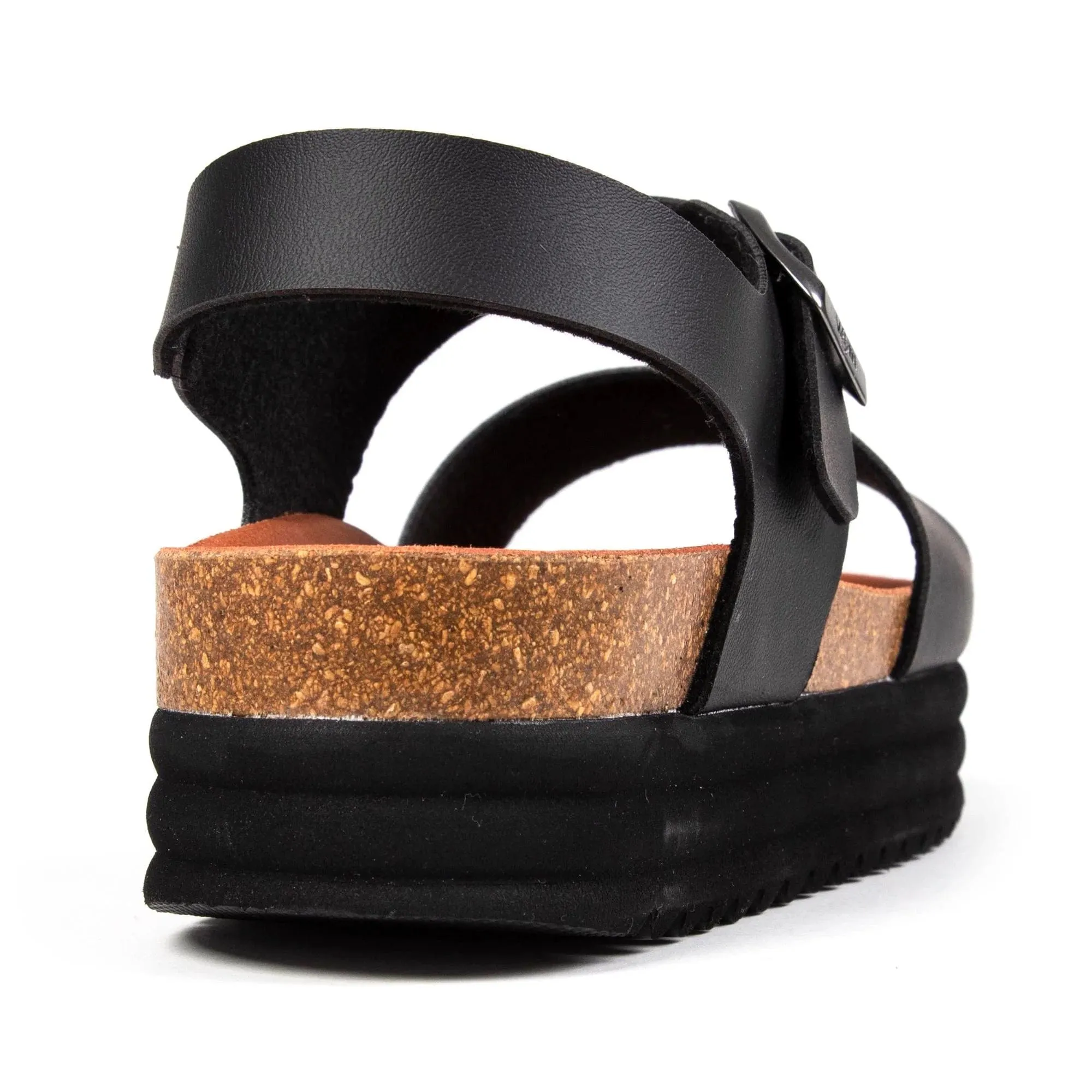 Clove Damen Vegane Flatform-Sandalen | Schwarz