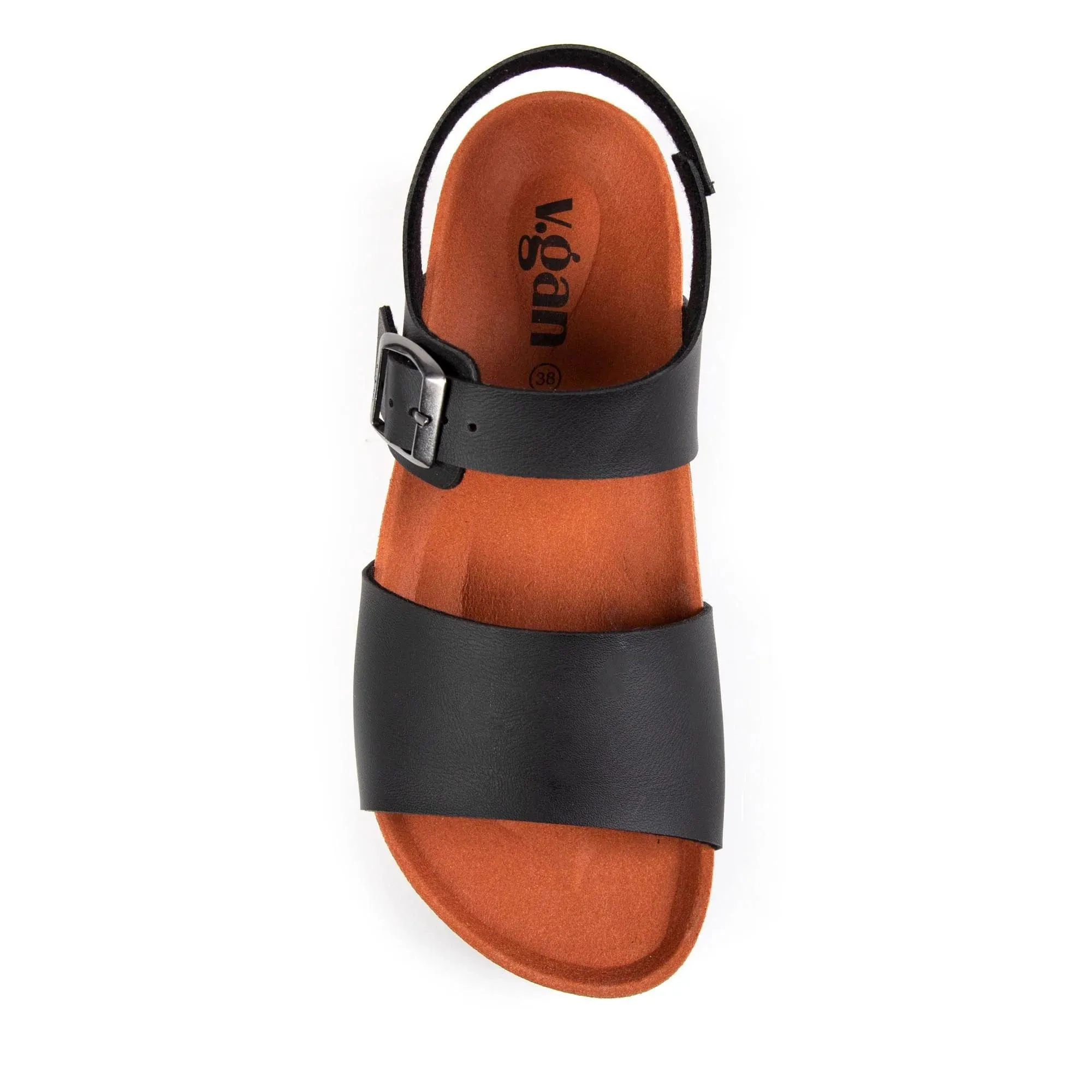 Clove Damen Vegane Flatform-Sandalen | Schwarz