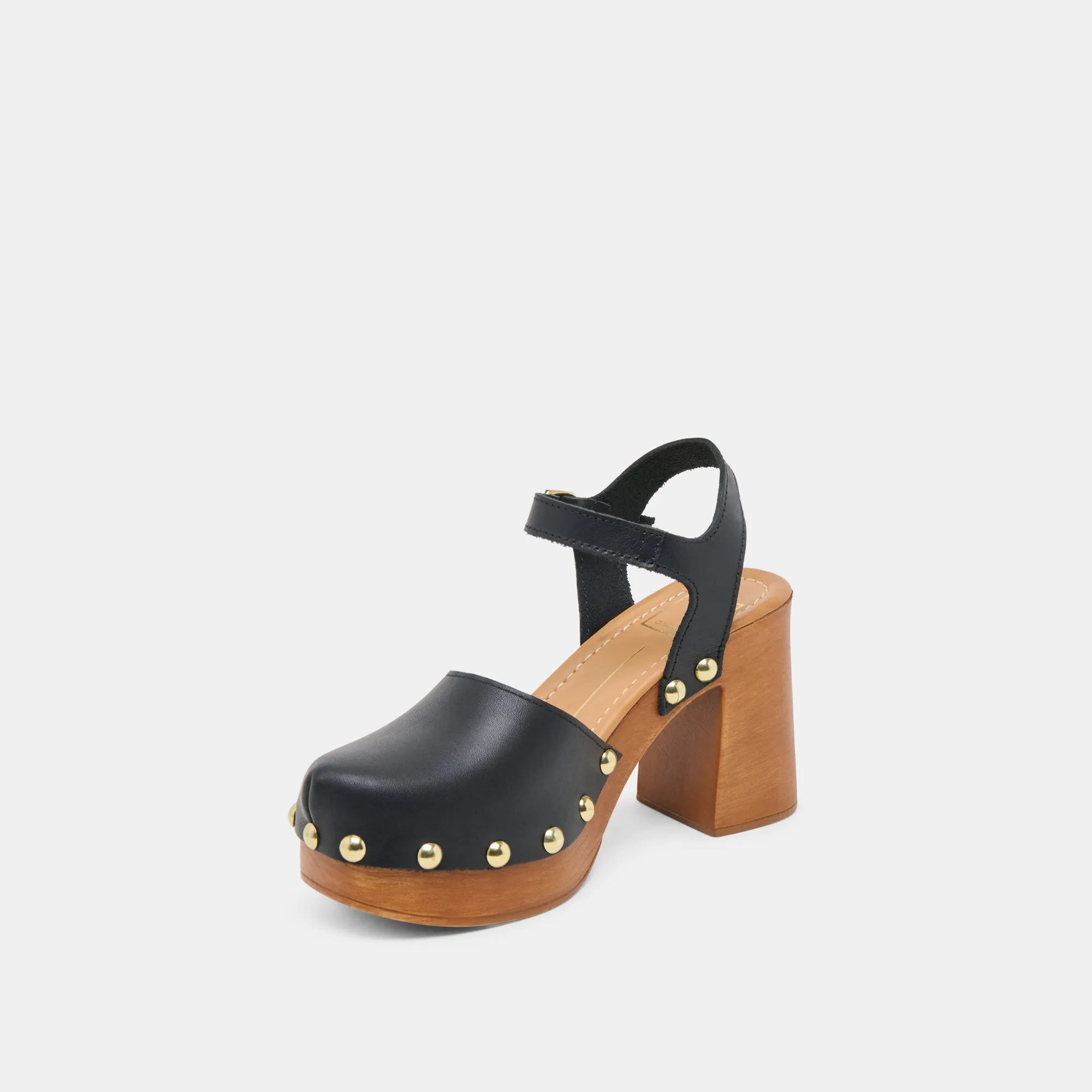 CLOVER ABSÄTZE SCHWARZES LEDER