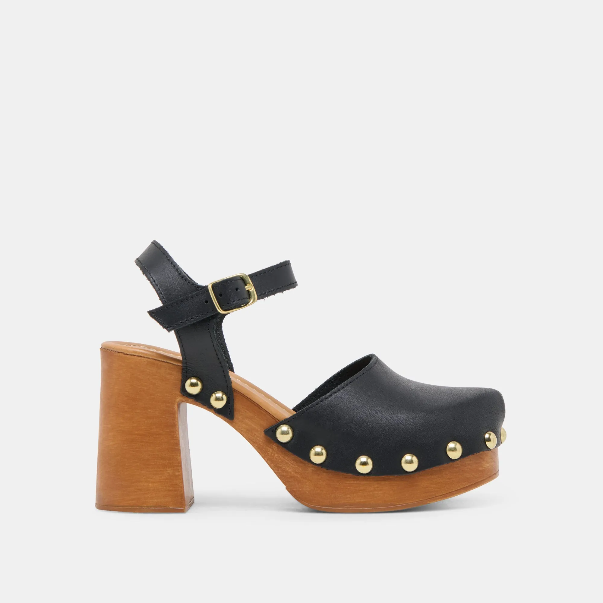 CLOVER ABSÄTZE SCHWARZES LEDER