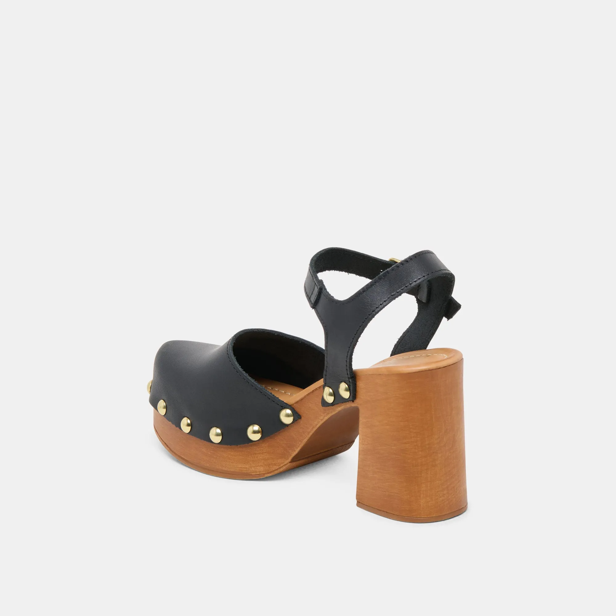CLOVER ABSÄTZE SCHWARZES LEDER