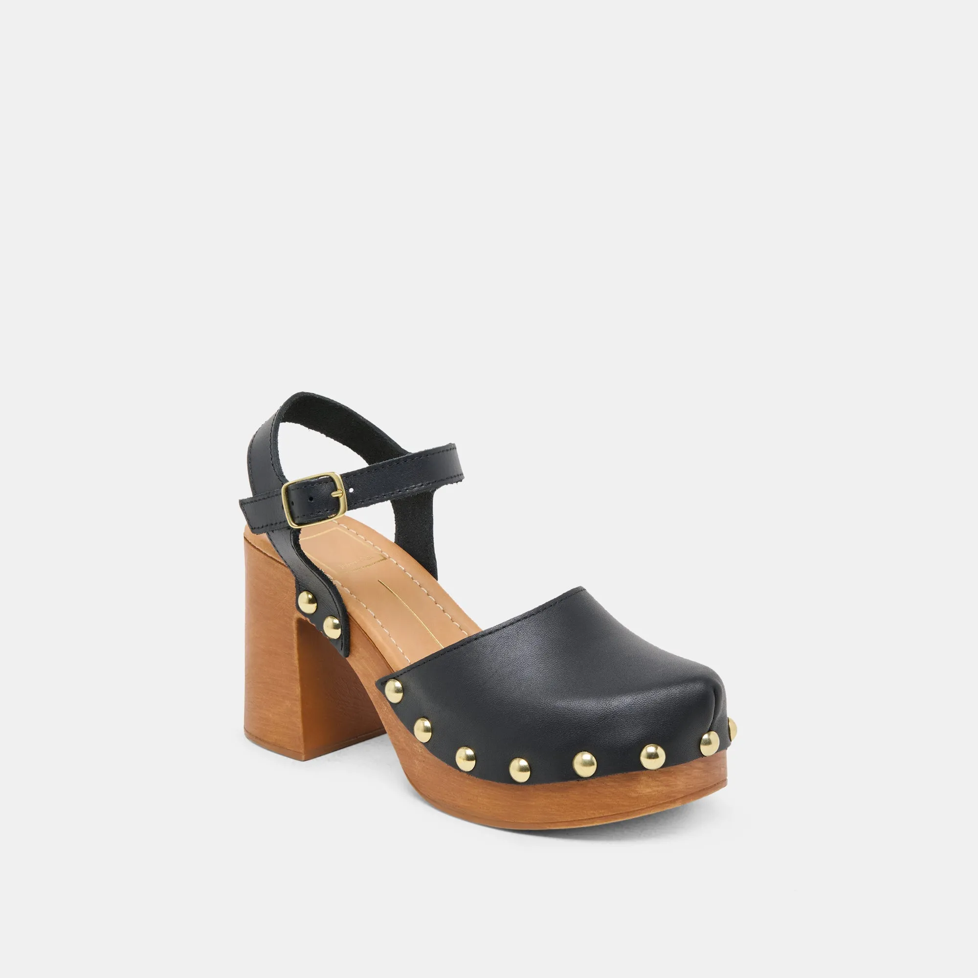 CLOVER ABSÄTZE SCHWARZES LEDER