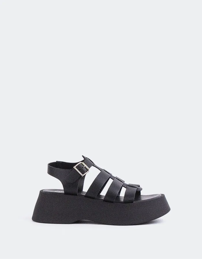 Selbstbewusstes schwarzes Leder